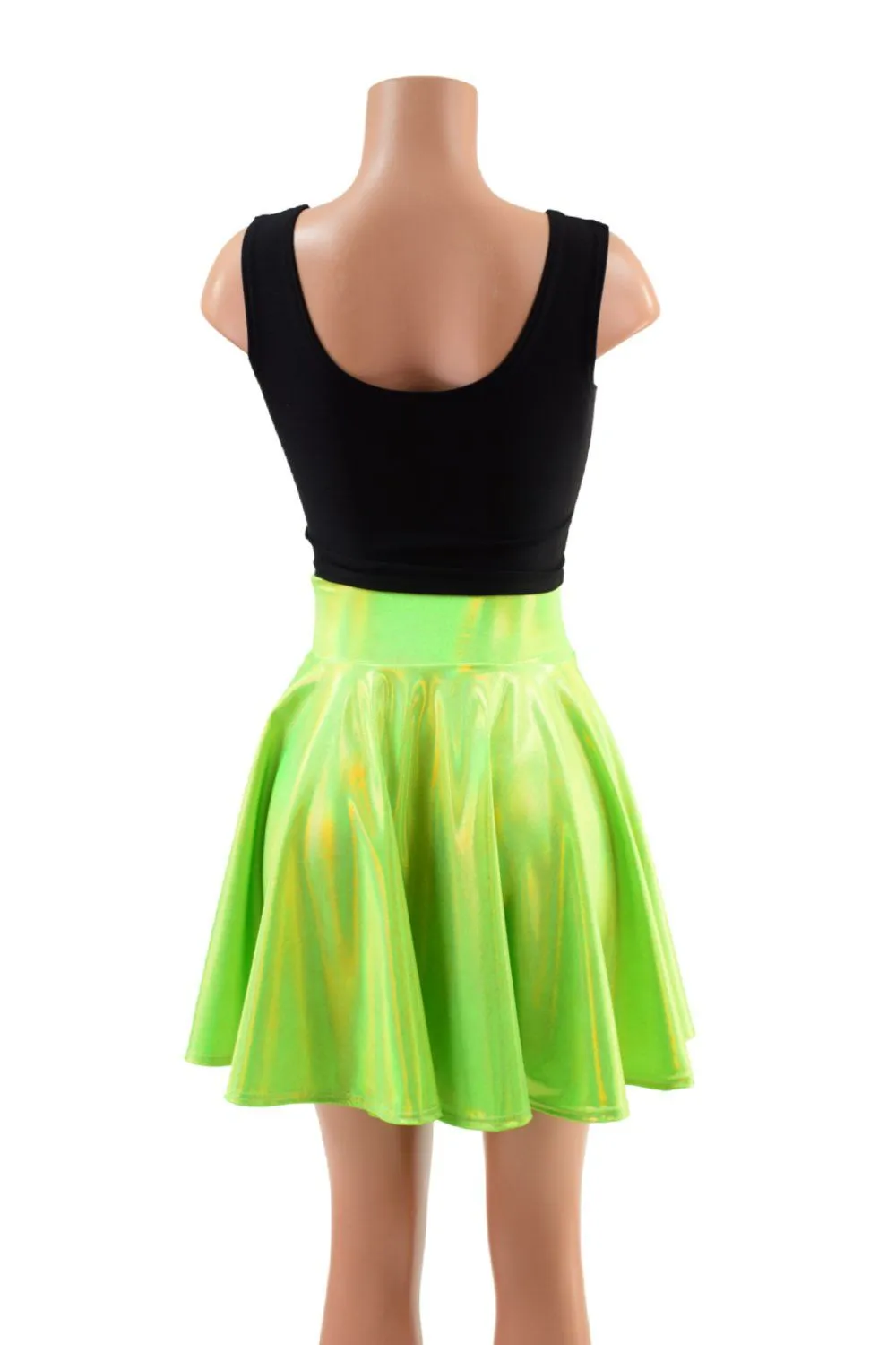 19" Lime Green Holographic Spider Skirt