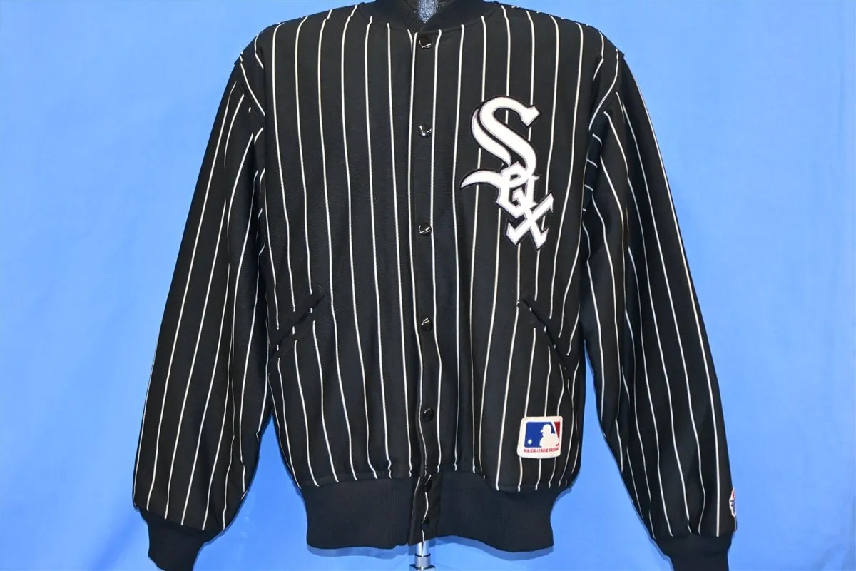 80s Chicago White Sox Pinstriped Quilt Lined MLB Jacket Large