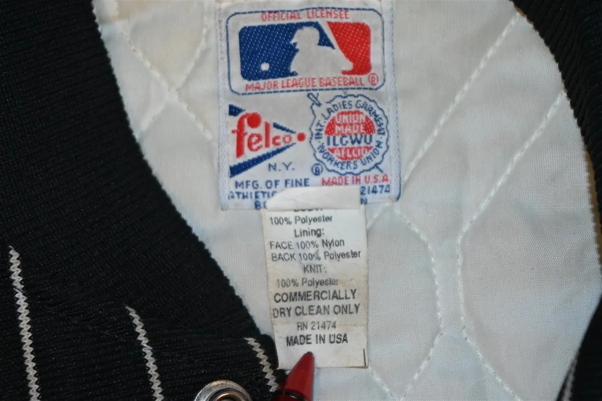 80s Chicago White Sox Pinstriped Quilt Lined MLB Jacket Large