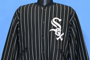 80s Chicago White Sox Pinstriped Quilt Lined MLB Jacket Large