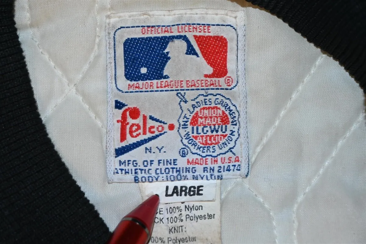 80s Chicago White Sox Pinstriped Quilt Lined MLB Jacket Large