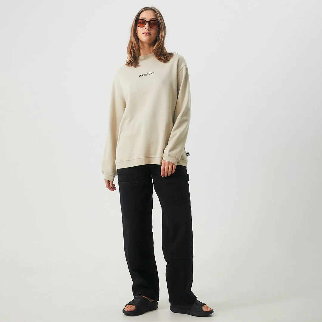 AFENDS Womens Luxury - Crew Neck Jumper - Cement