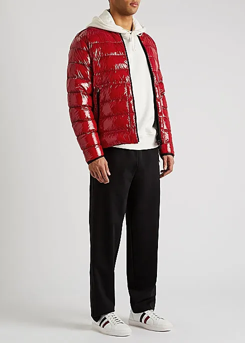 Agar red quilted shell jacket