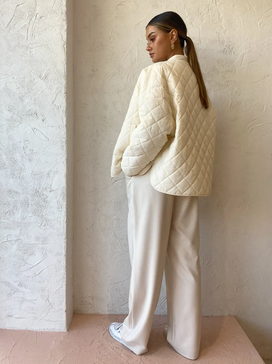 Assembly Label Willa Quilted Jacket in Antique White