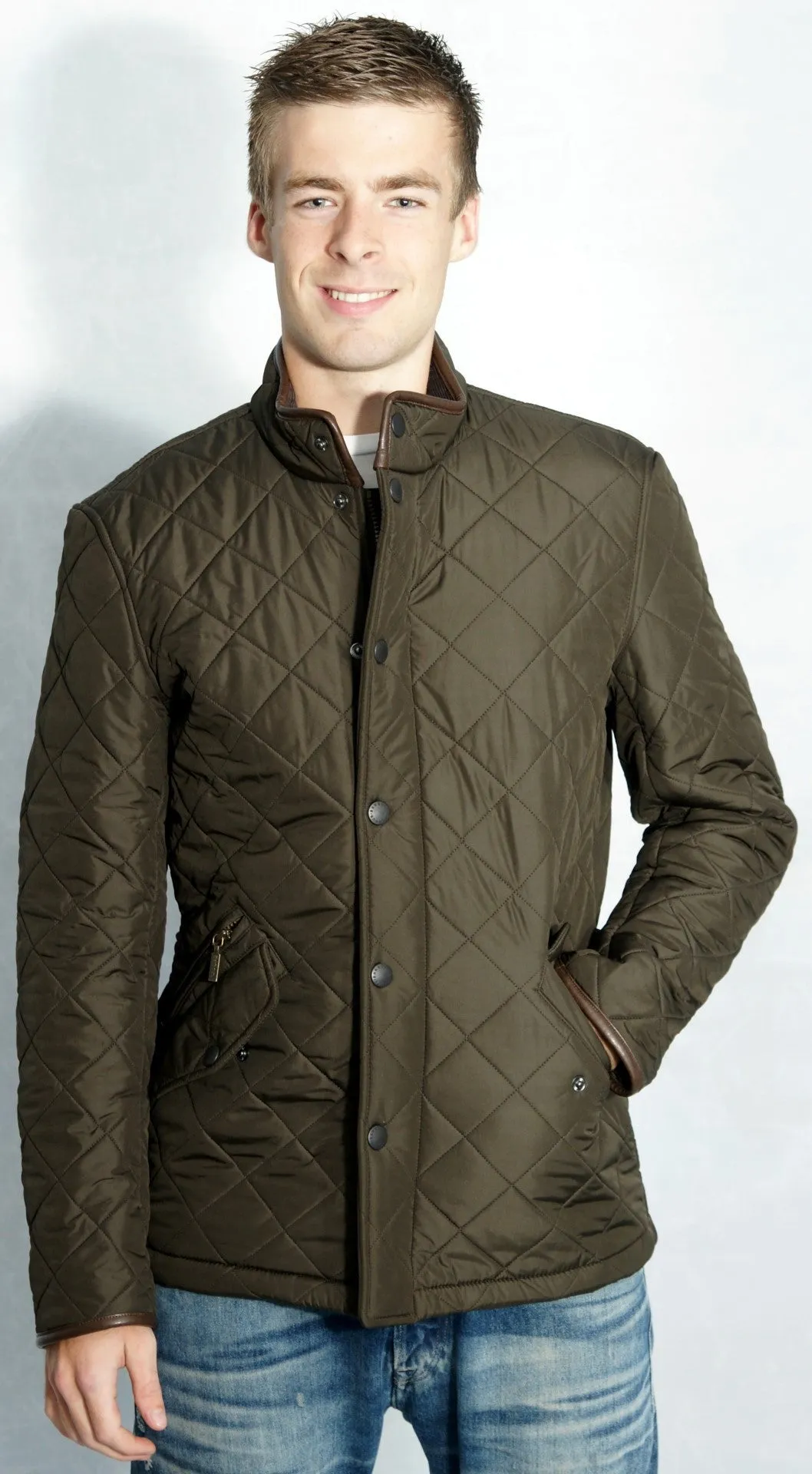 Barbour Powell-Just £169-Mens Quilted Jacket-Olive Green- MQU0281OL51