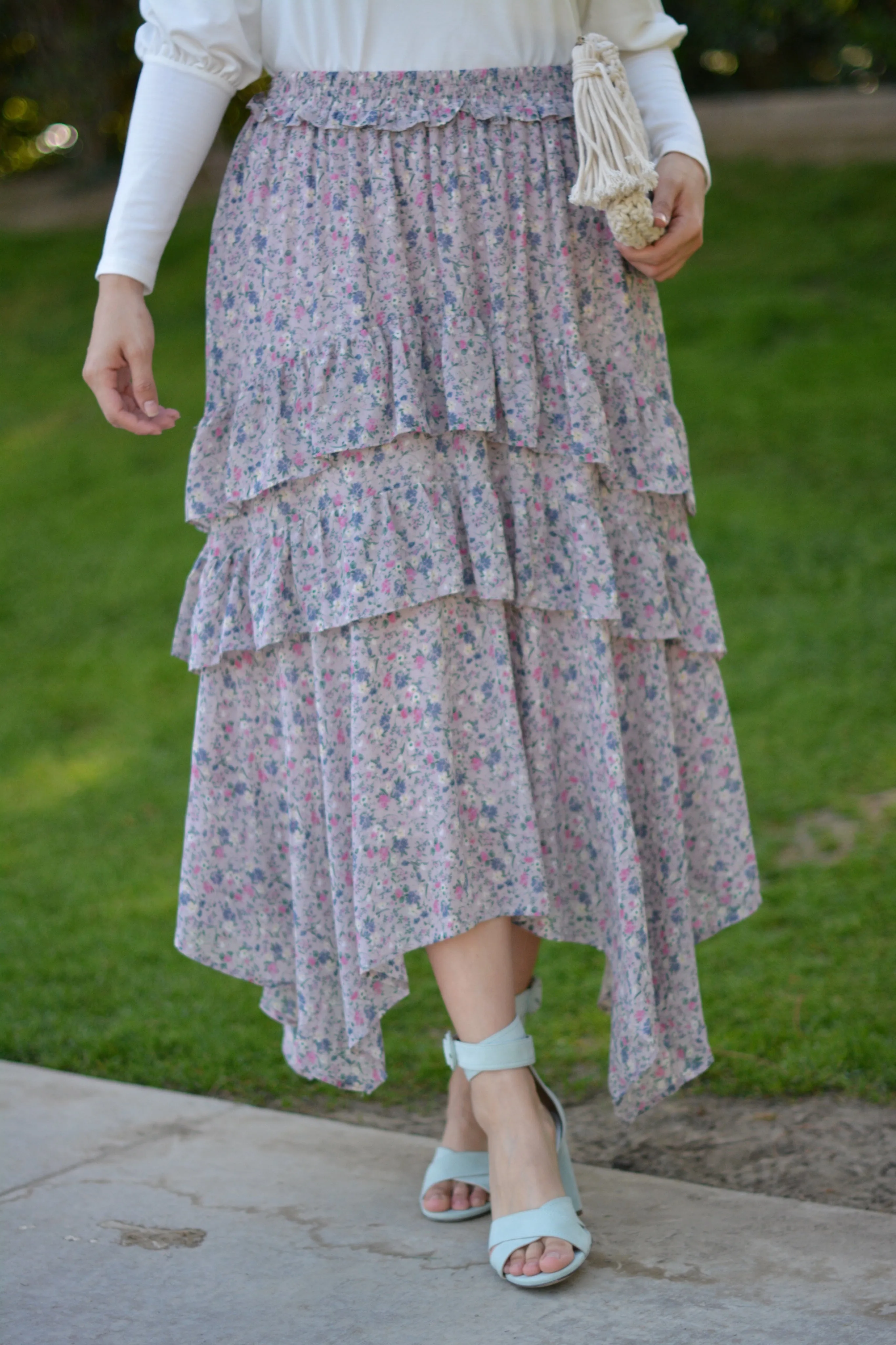 Belinda Lavender Floral Skirt