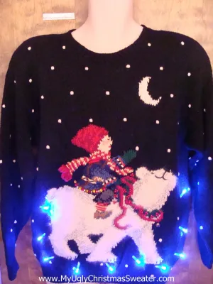 BEST Cute Bear with Child Light Up Ugly Christmas Jumper