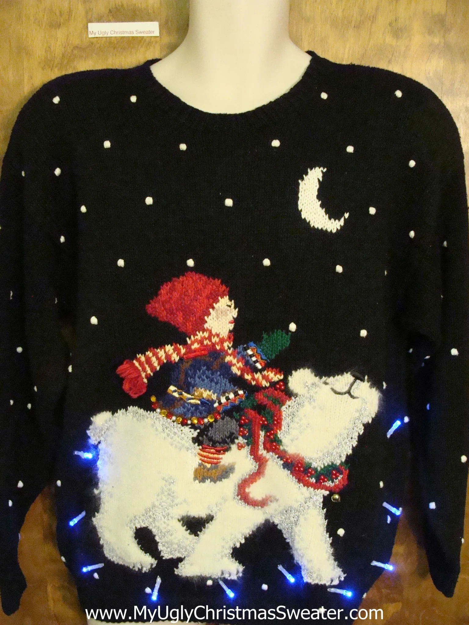 BEST Cute Bear with Child Light Up Ugly Christmas Jumper