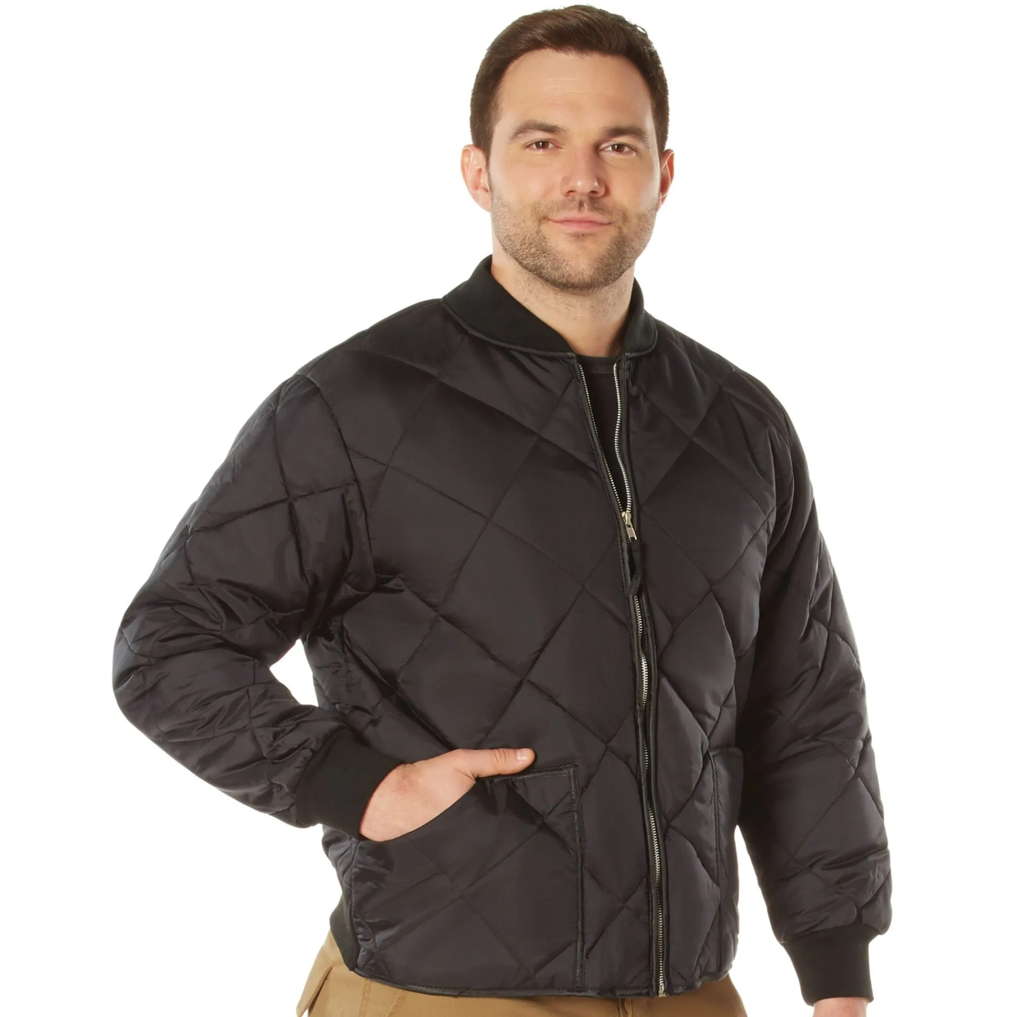 Black - Diamond Quilted Urban Flight Jacket