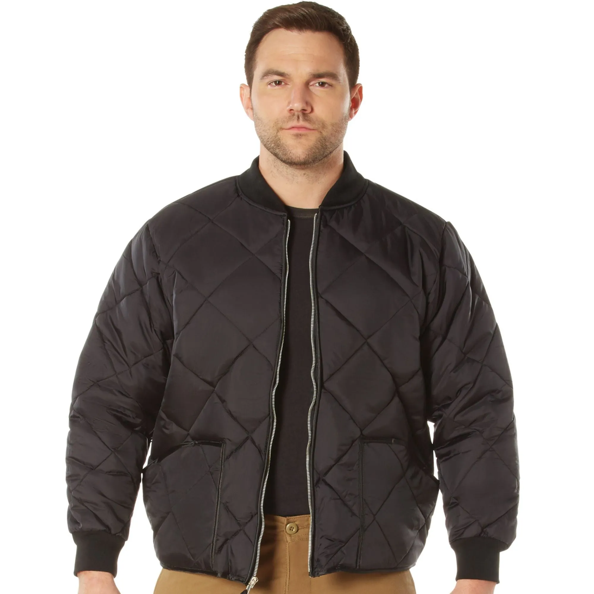 Black - Diamond Quilted Urban Flight Jacket