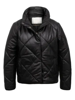 Black Quilted Leather Jacket