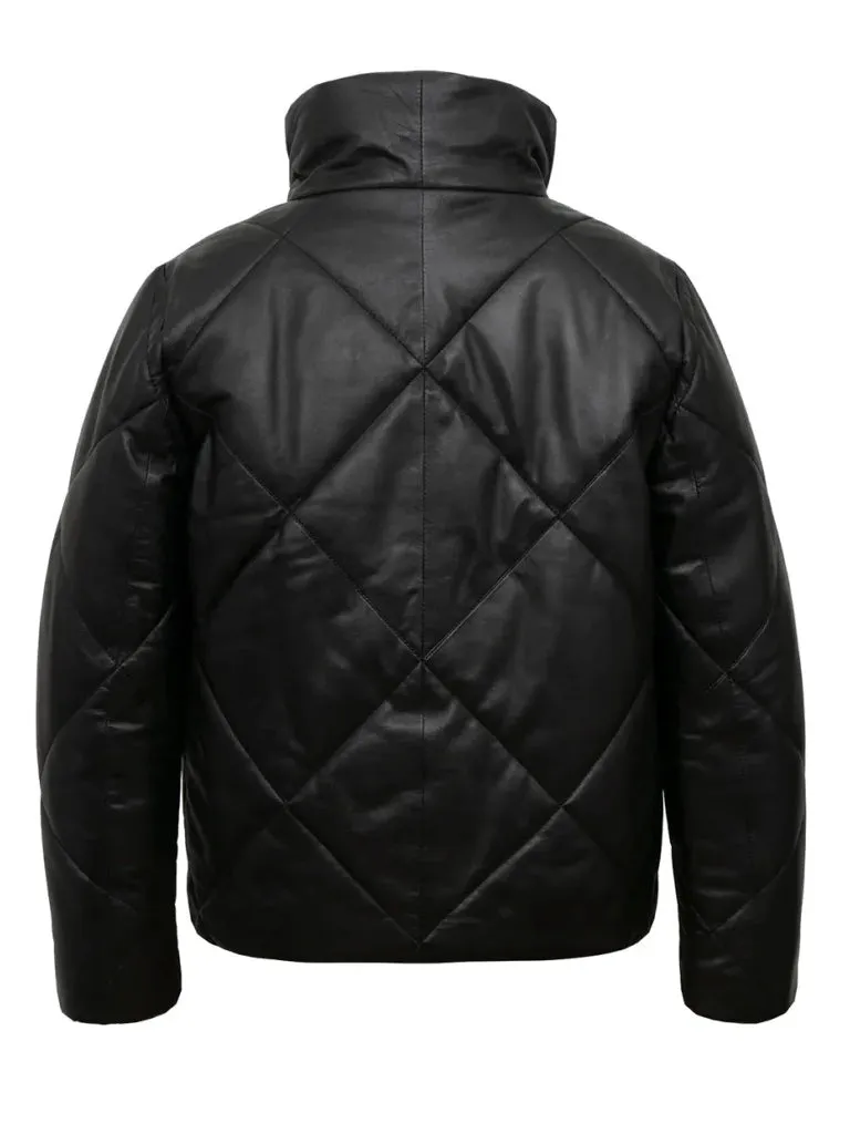 Black Quilted Leather Jacket