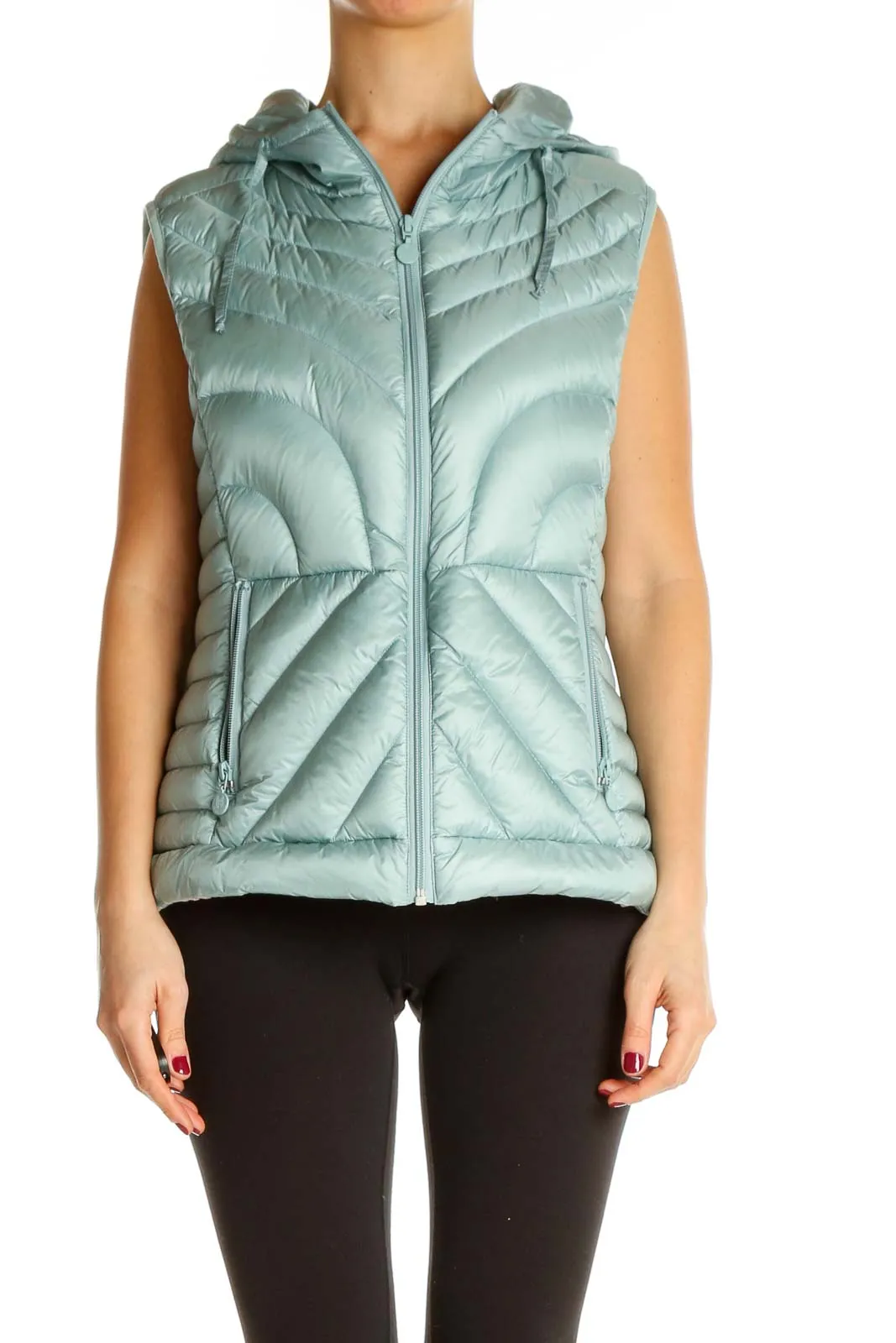 Blue Quilted Vest Jacket