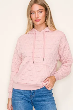 Blush Quilted Hoodie