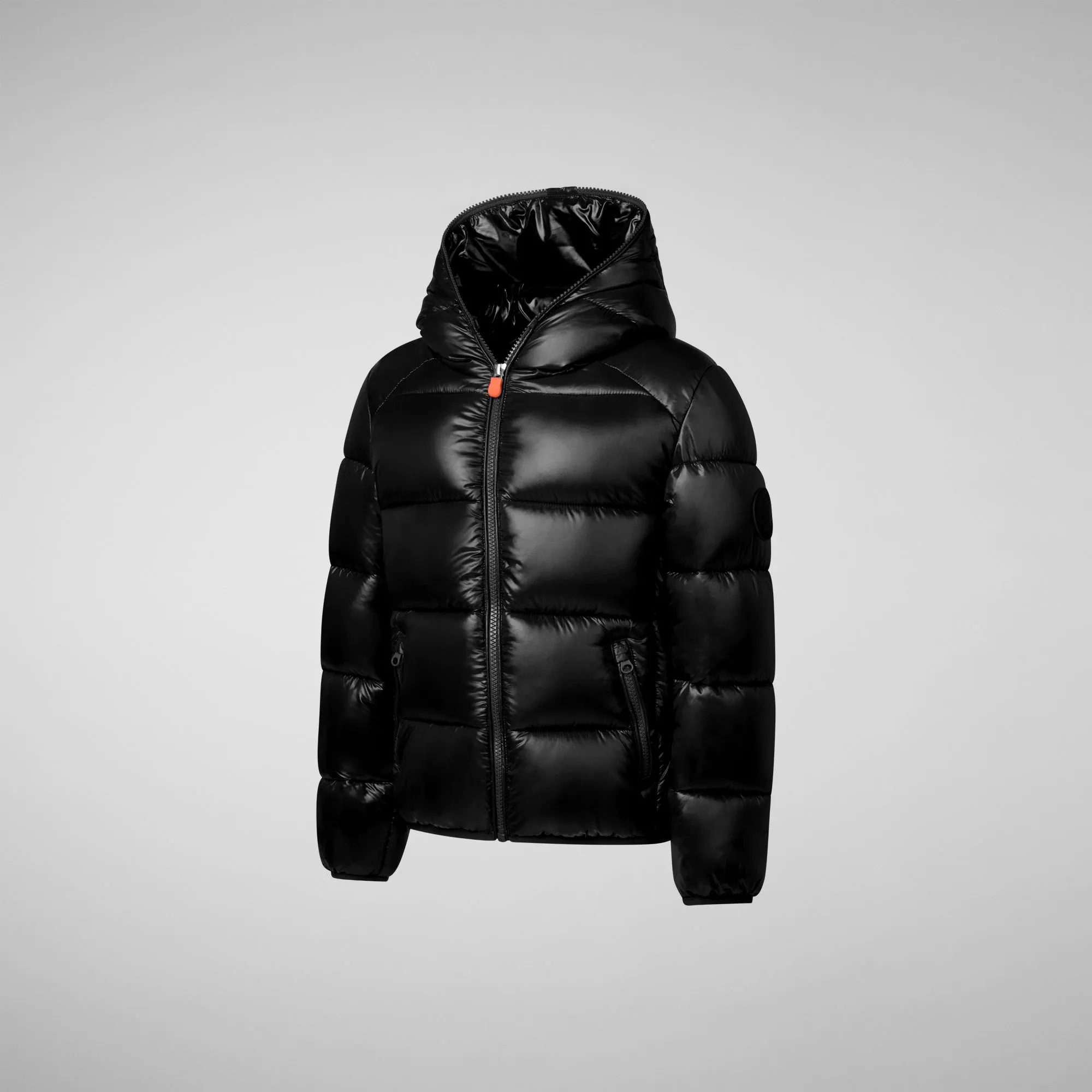 Boys' Hooded Animal free Puffer Jacket Artie in black