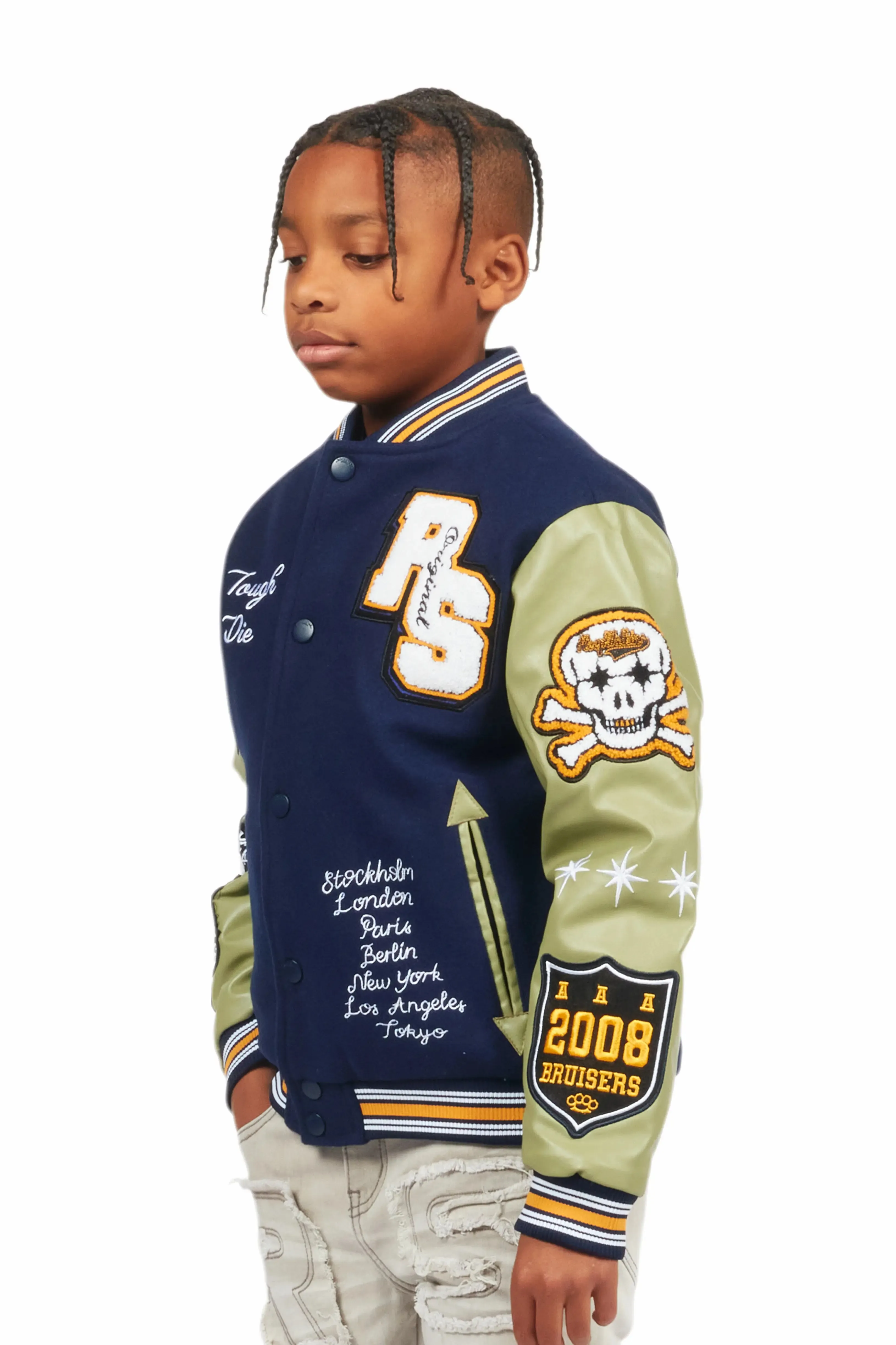 Boys Shexter Navy Varsity Jacket