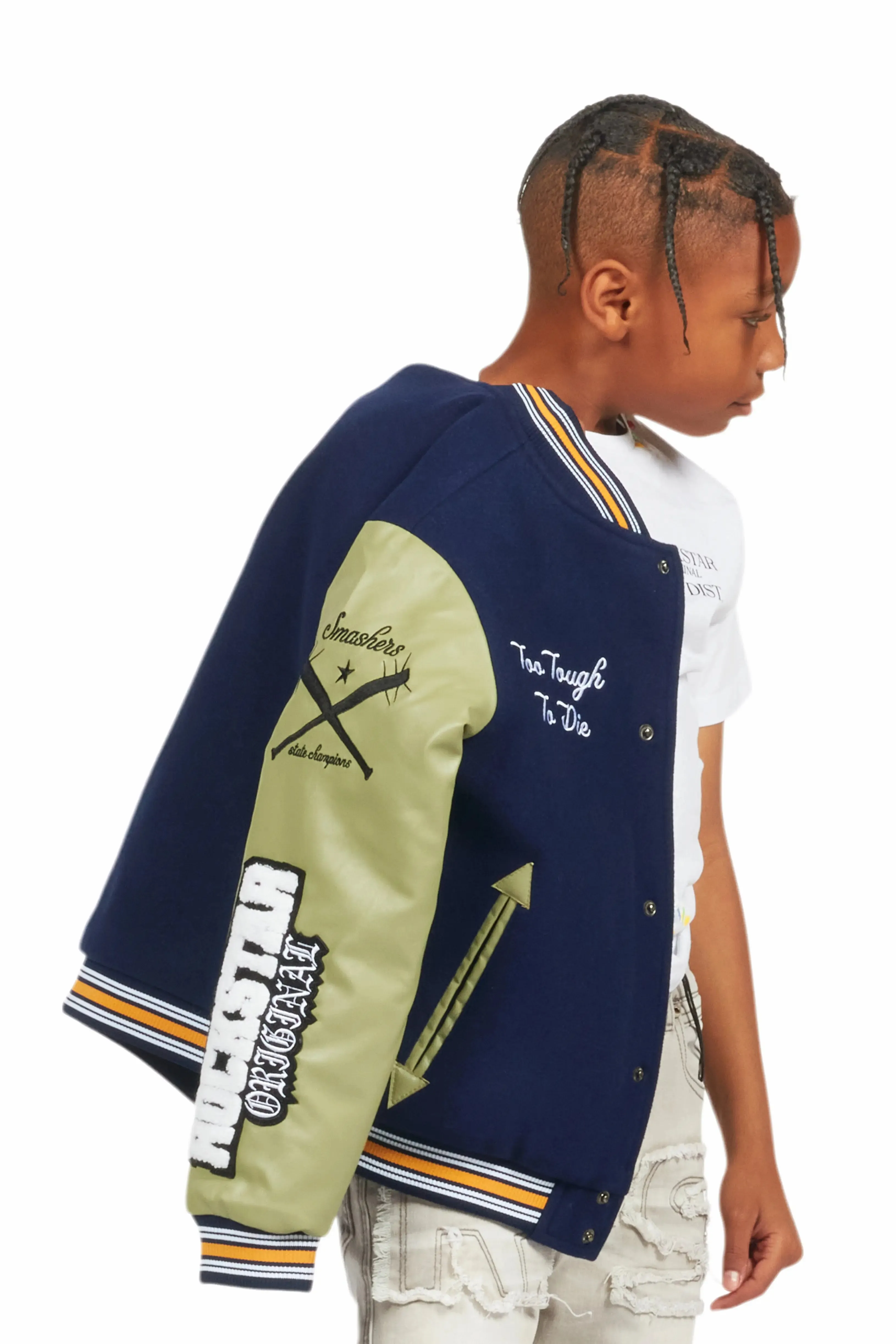 Boys Shexter Navy Varsity Jacket