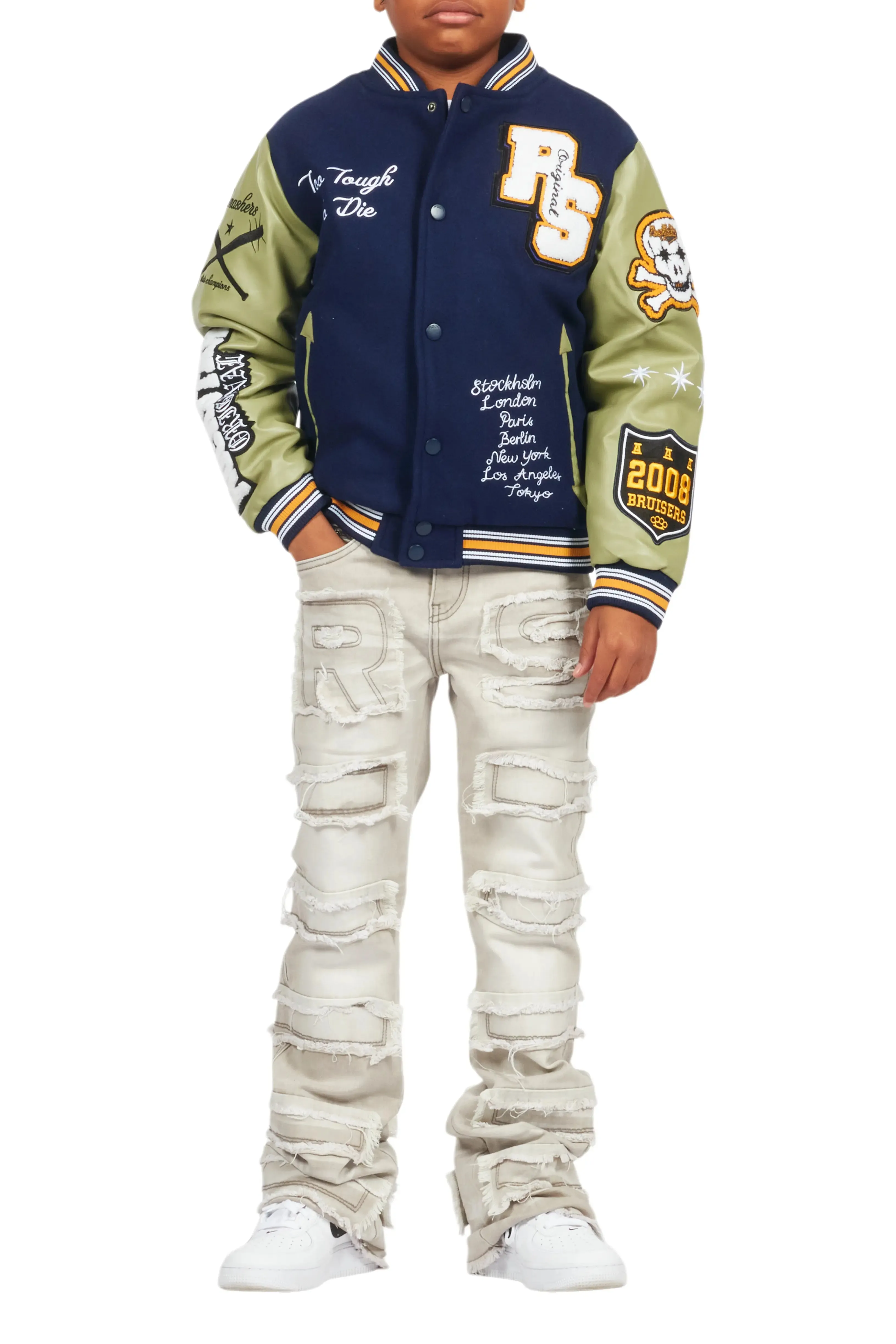 Boys Shexter Navy Varsity Jacket