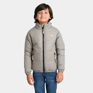 Boys Taffeta Quilted Character Jacket -Gray