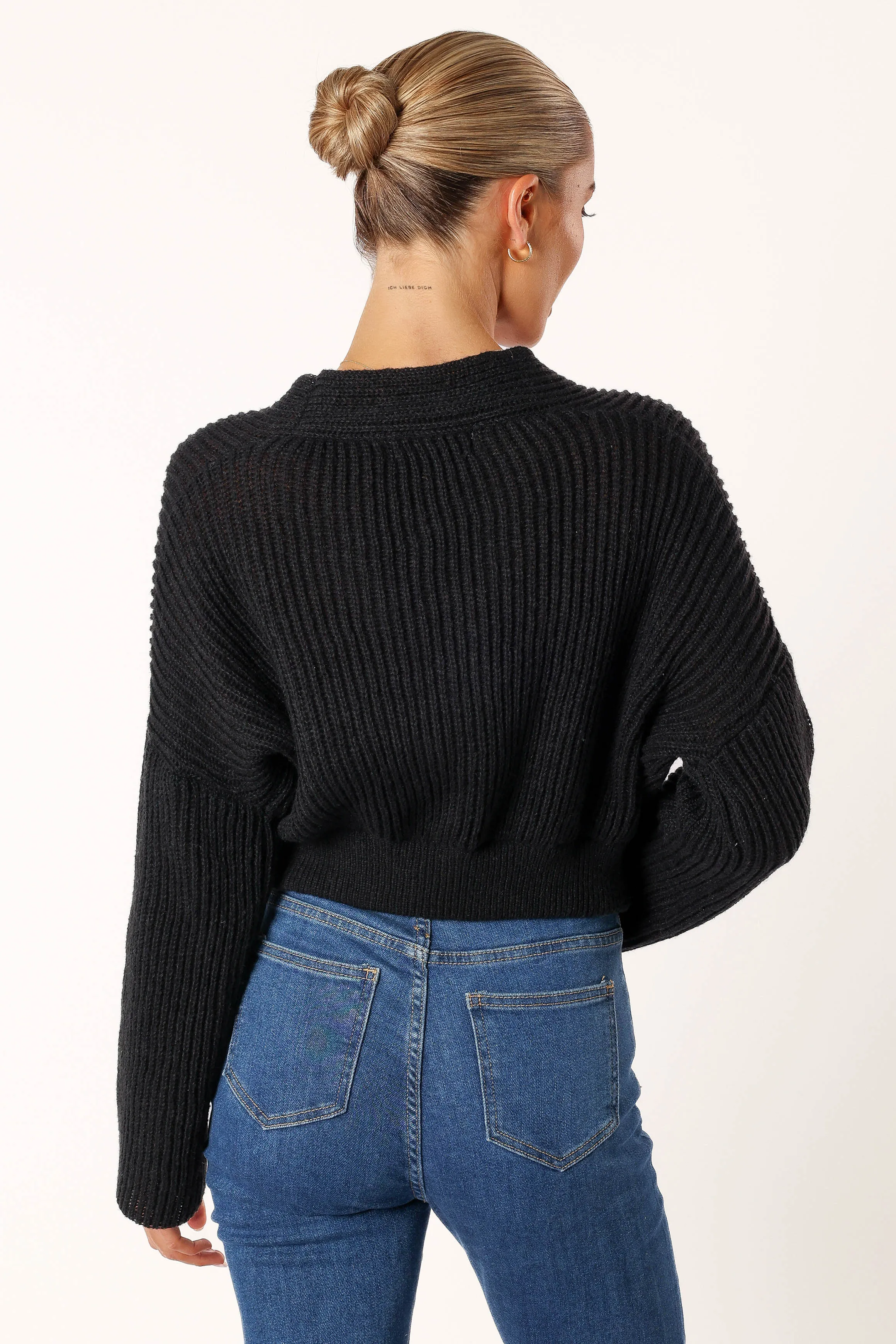 Brinley Crop Knit Sweater - Black