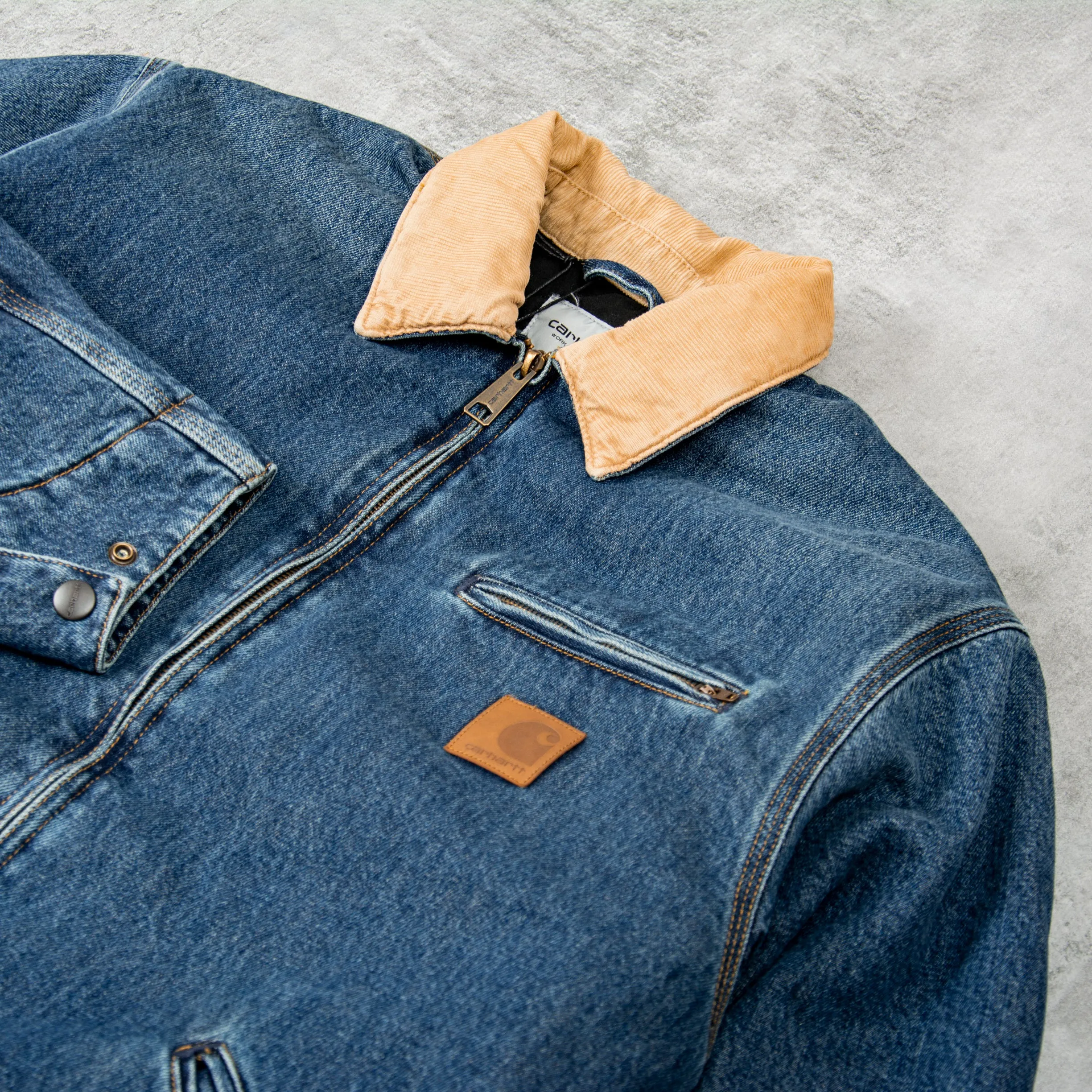 Carhartt WIP OG Detroit Jacket Worn Used - Blue / Dusty H Brown