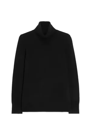 Cashmere Roll Neck Jumper, Black