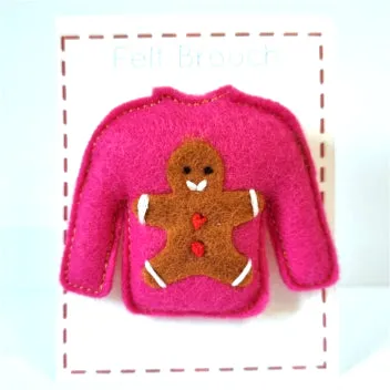 Christmas Jumper Brooch - by Lucy Jackson