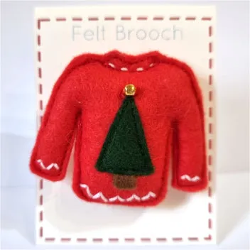 Christmas Jumper Brooch - by Lucy Jackson