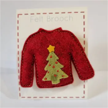 Christmas Jumper Brooch - by Lucy Jackson