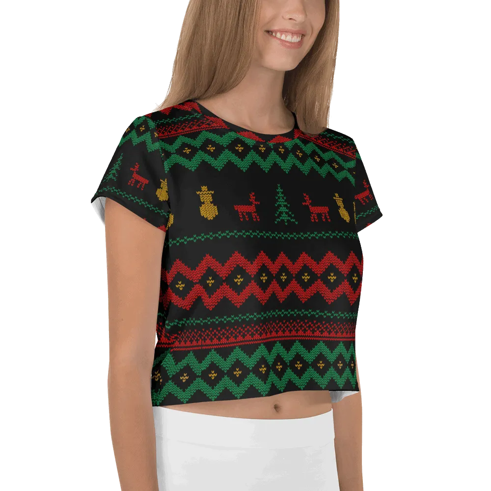 Christmas Merry Sweater Crop Tee