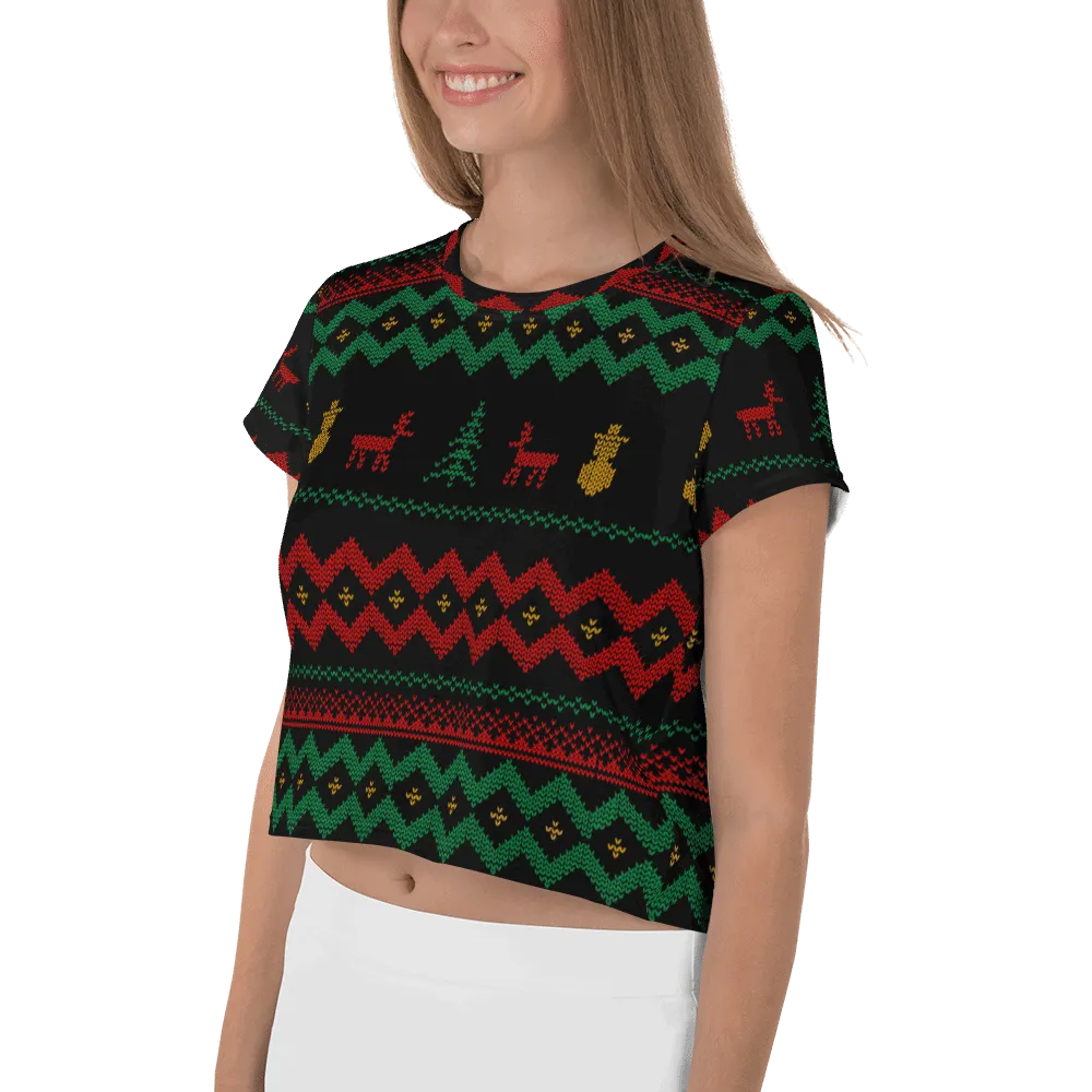 Christmas Merry Sweater Crop Tee