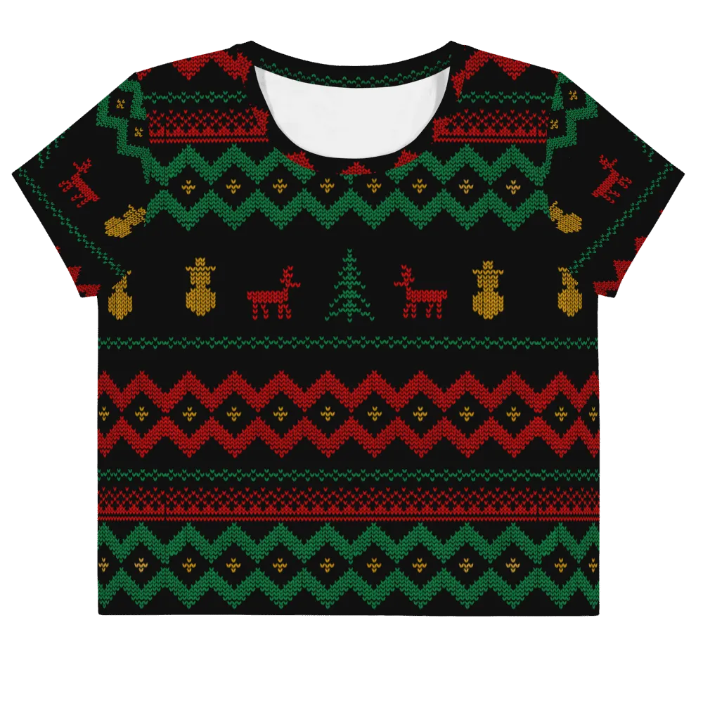 Christmas Merry Sweater Crop Tee