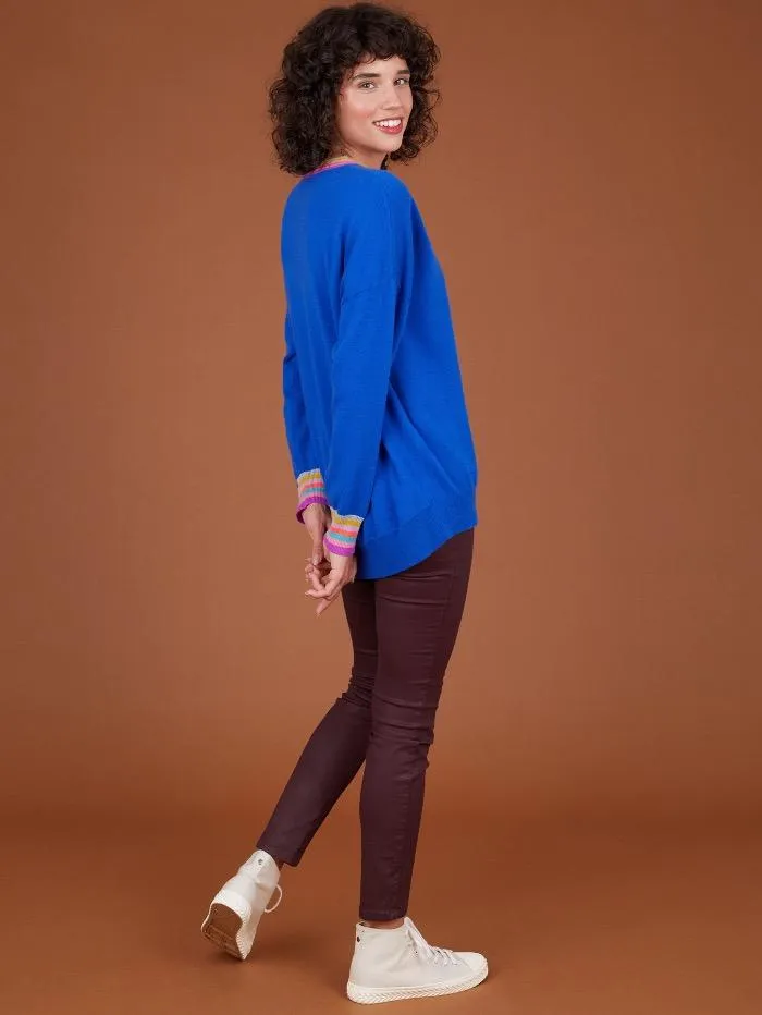 Cocoa Cashmere S Samara Jumper Royal Blue CC5060