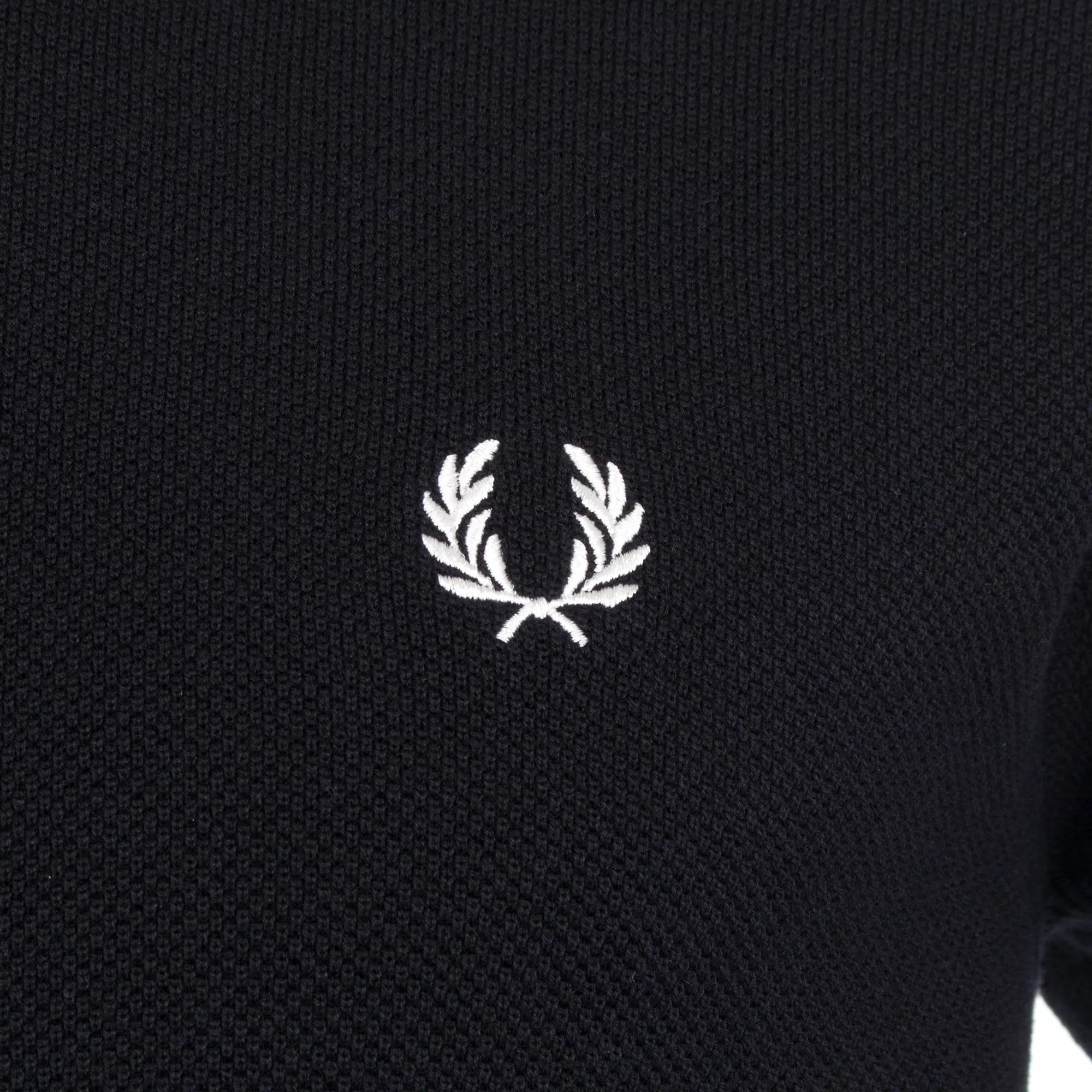 Contrast Trim Pique Crew Neck Jumper