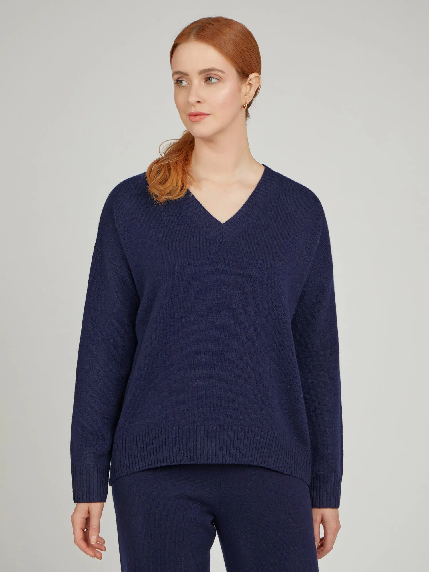 Core Relaxed V Neck Wool/Cashmere Jumper