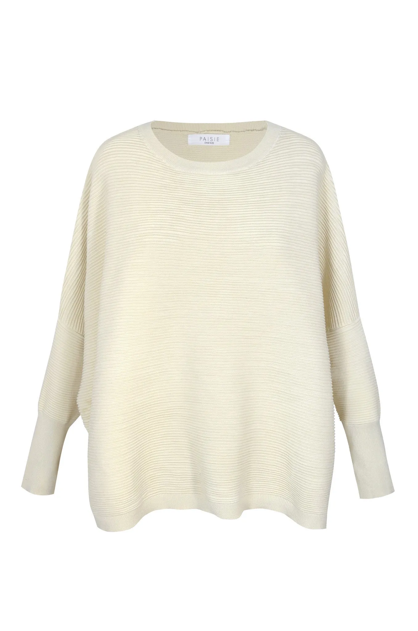 Cream oversized ribbed jumper