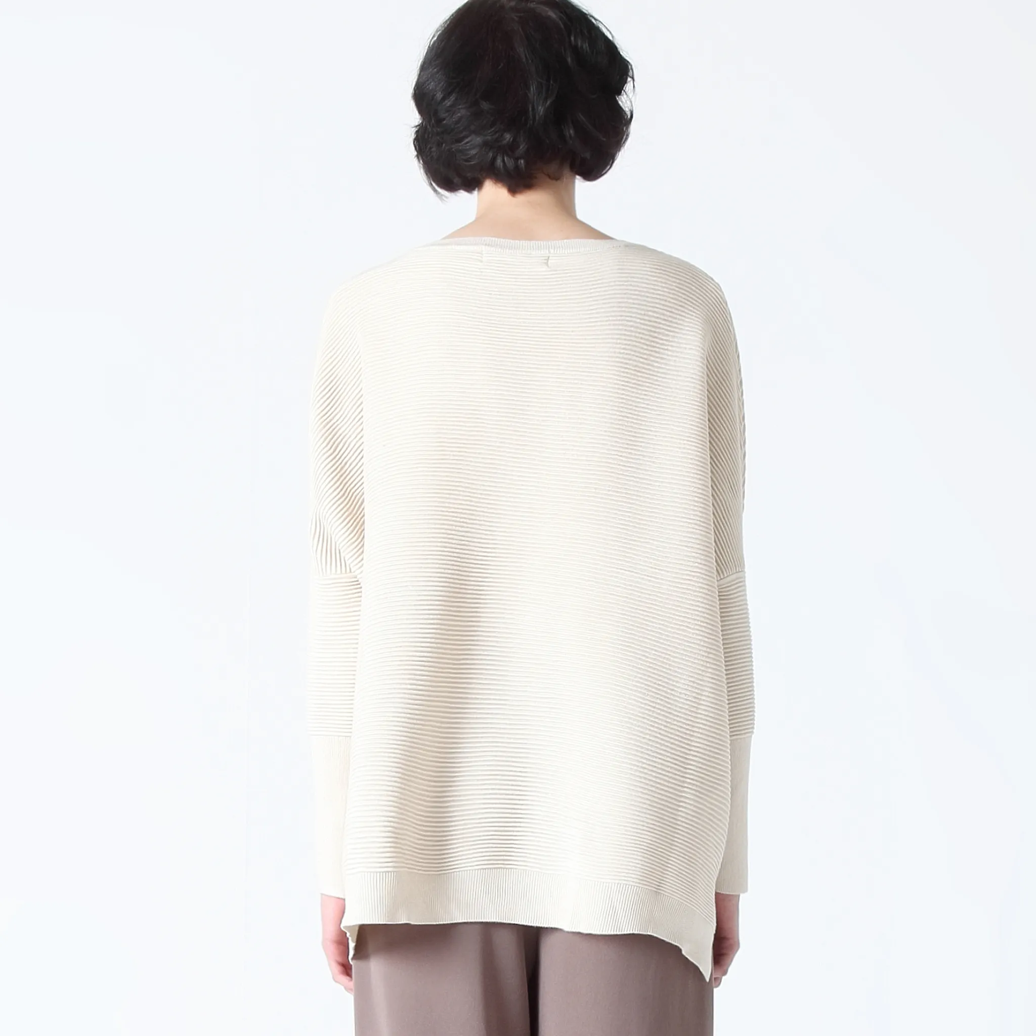 Cream oversized ribbed jumper