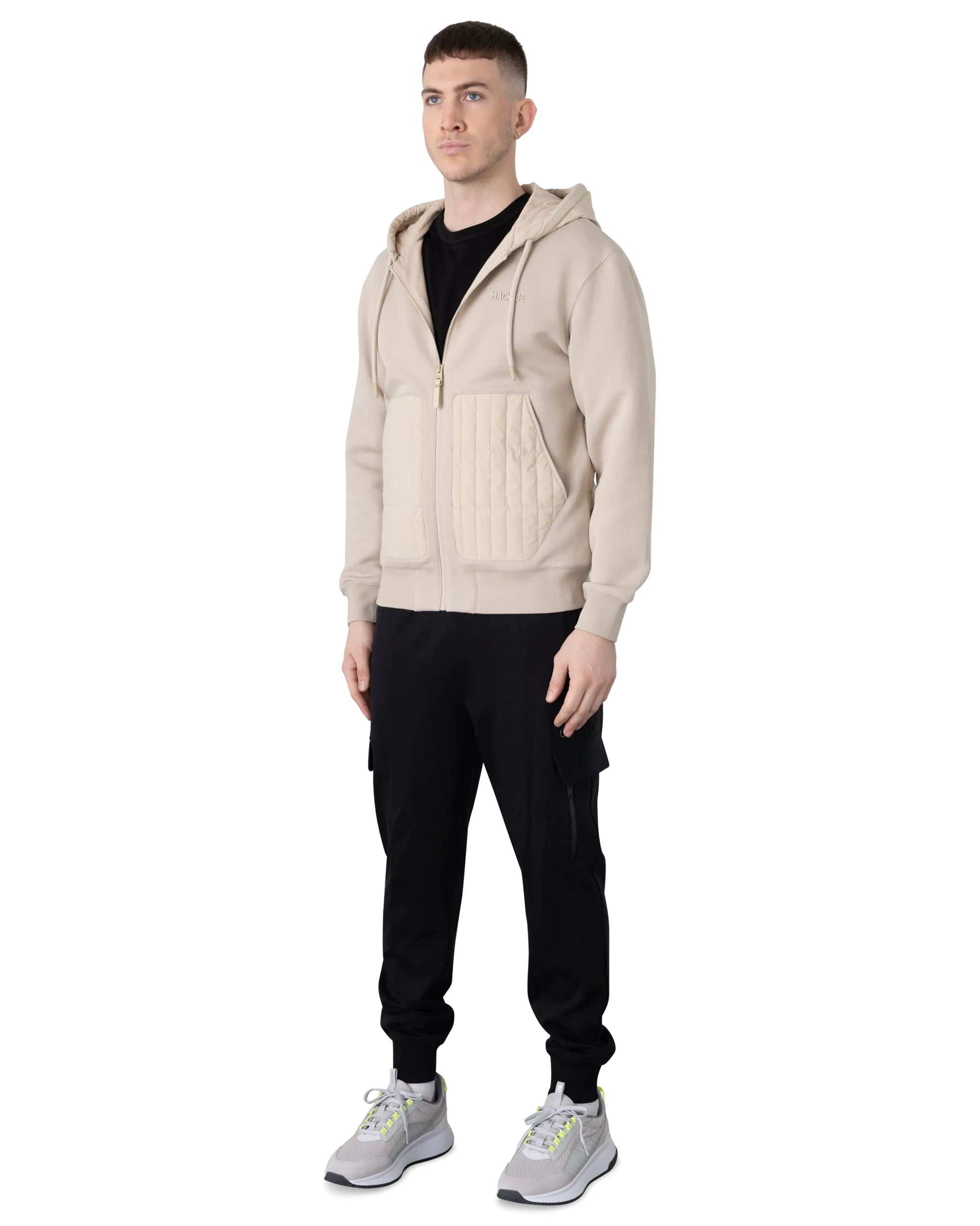 Cruz Zip-Up Hybrid Vertical Quilt Hoodie