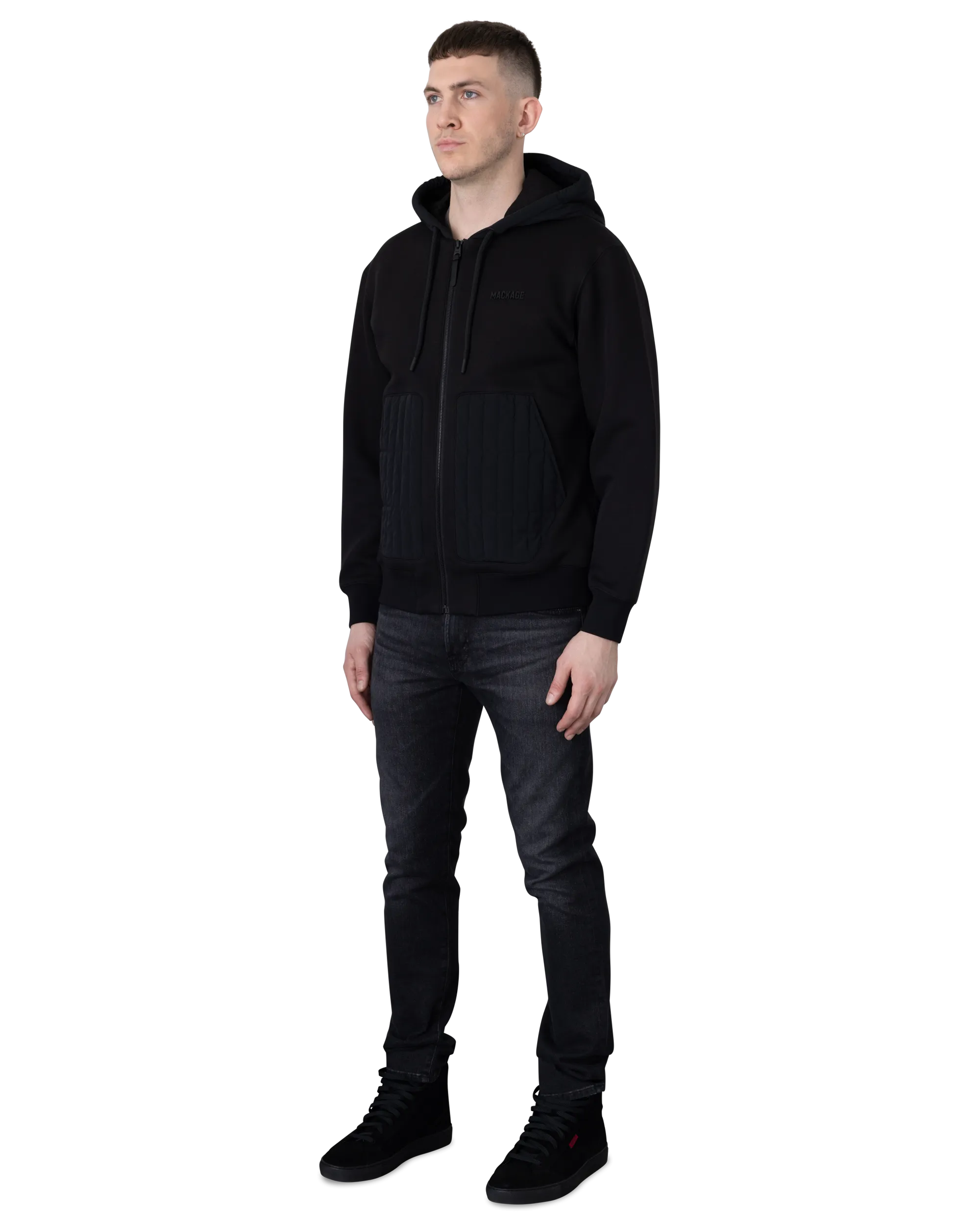 Cruz Zip-Up Hybrid Vertical Quilt Hoodie