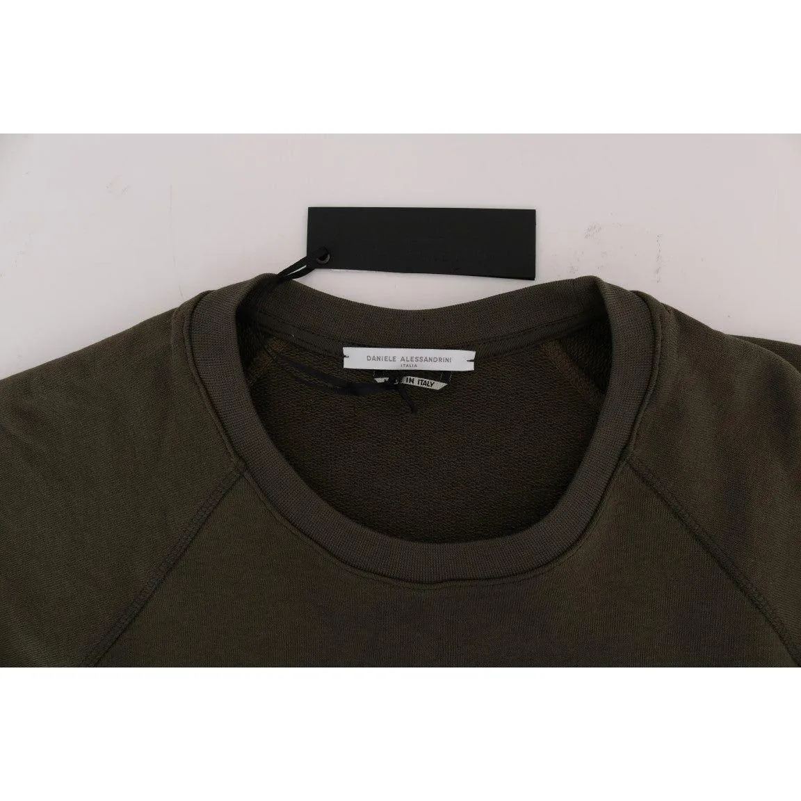 Daniele Alessandrini Stunning Green Crewneck Cotton Sweater