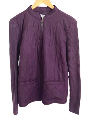 Dark Winter Plum Quilted Sweater Jacket