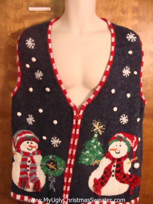 Decorating Snowmen Funny Christmas Sweater Vest