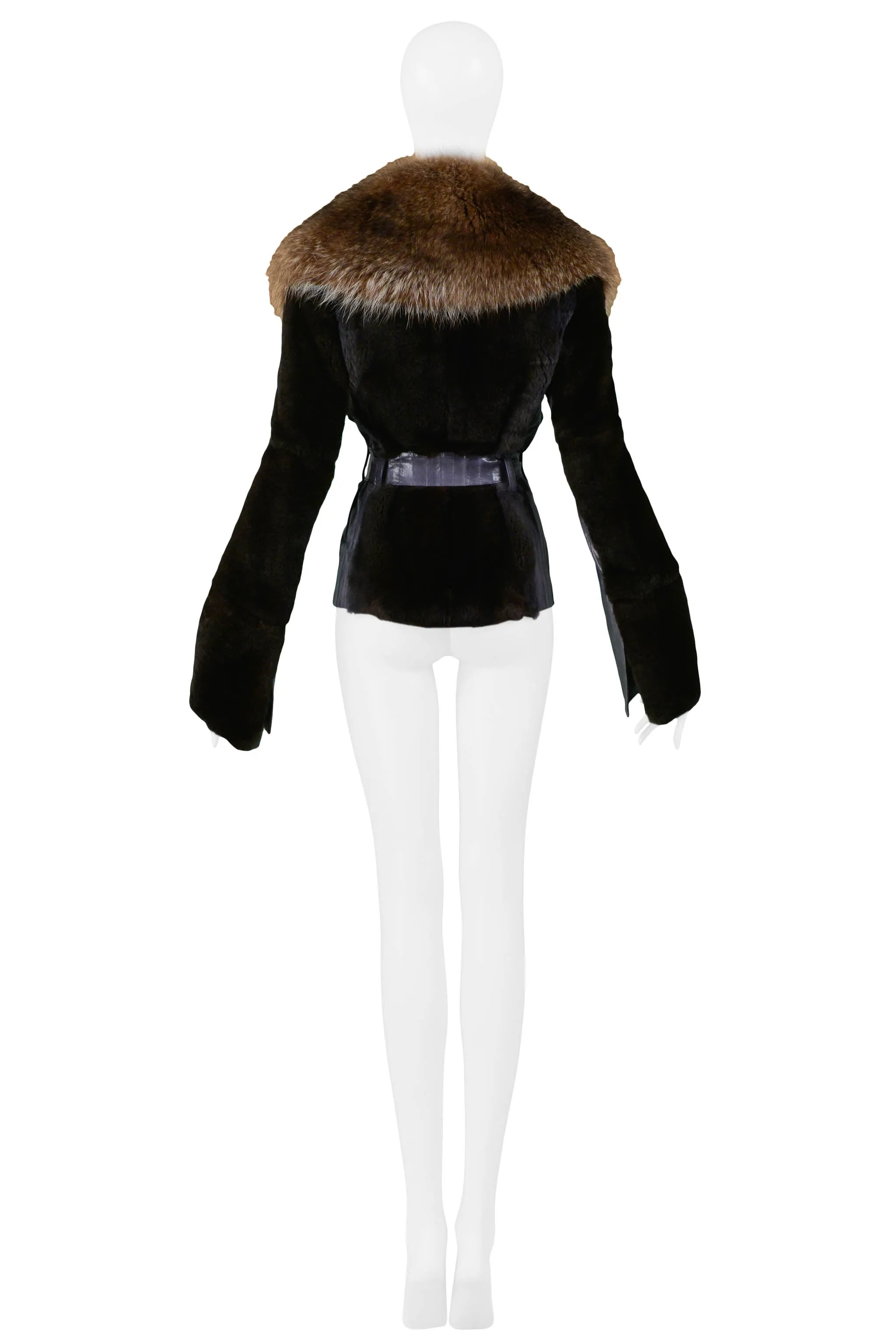 DOLCE BROWN MINK FUR JACKET WITH FUR COLLAR 2004