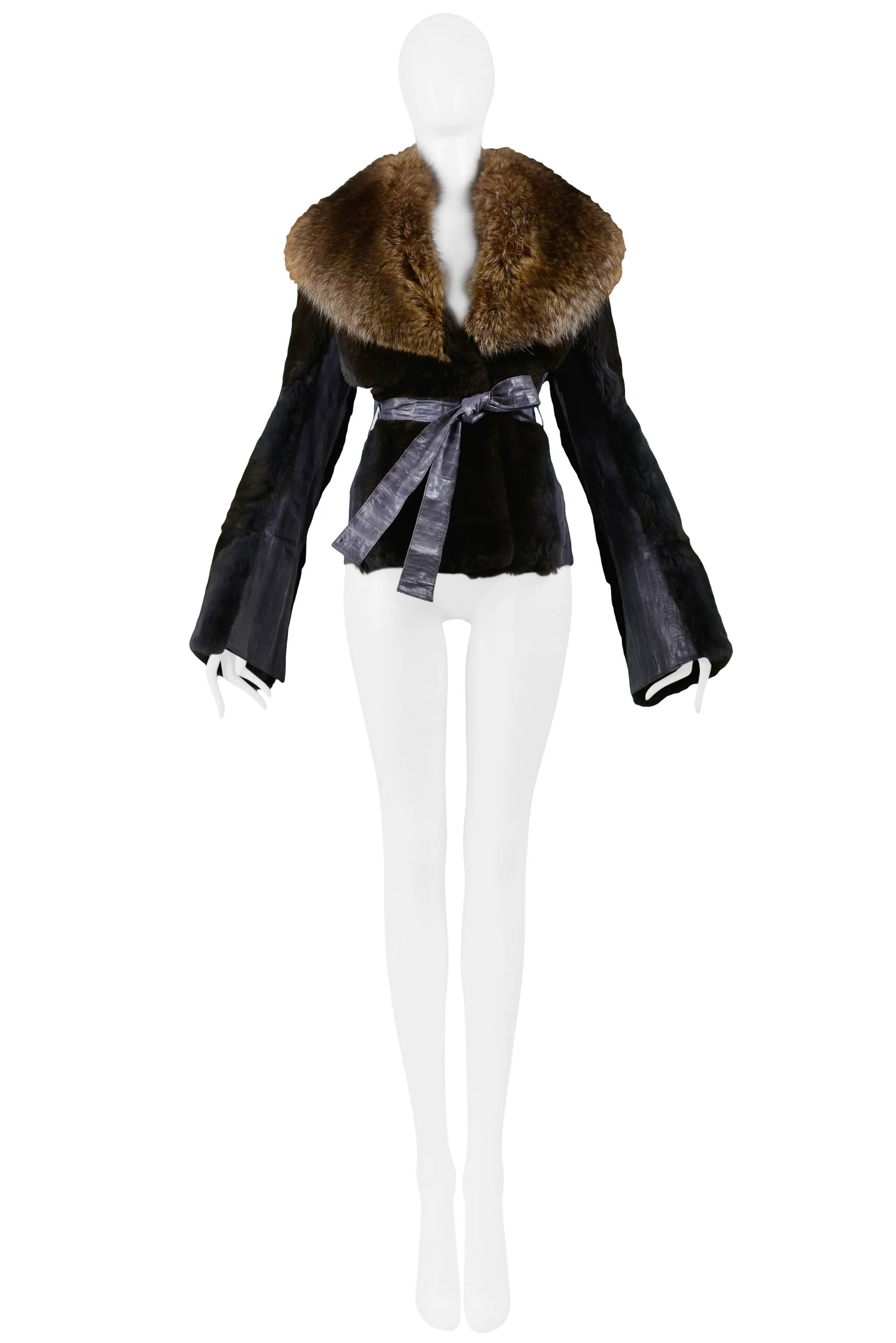 DOLCE BROWN MINK FUR JACKET WITH FUR COLLAR 2004