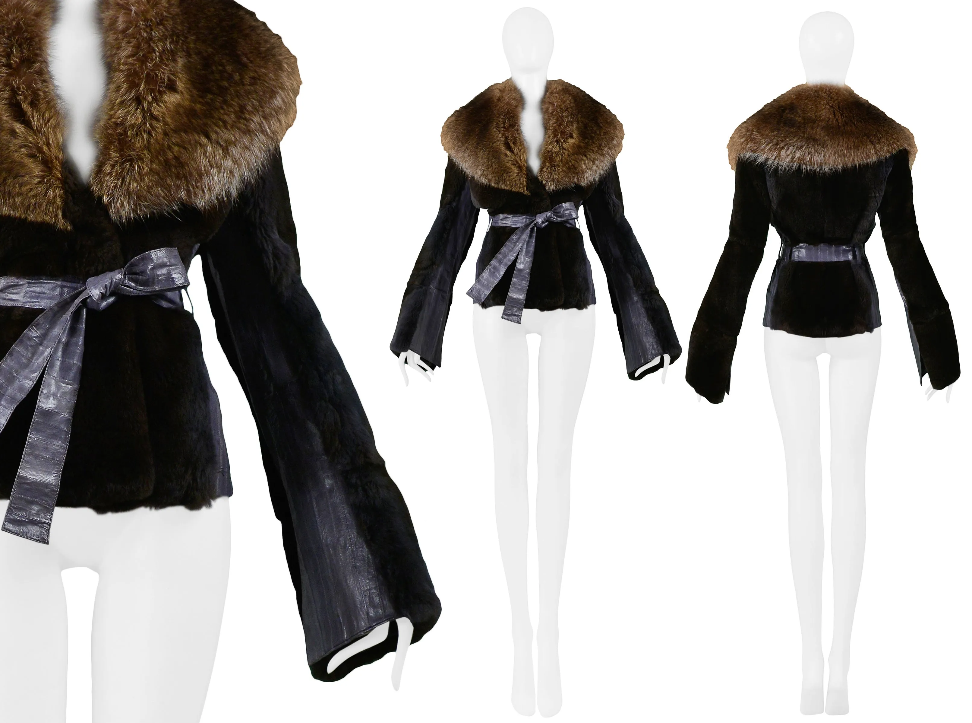 DOLCE BROWN MINK FUR JACKET WITH FUR COLLAR 2004