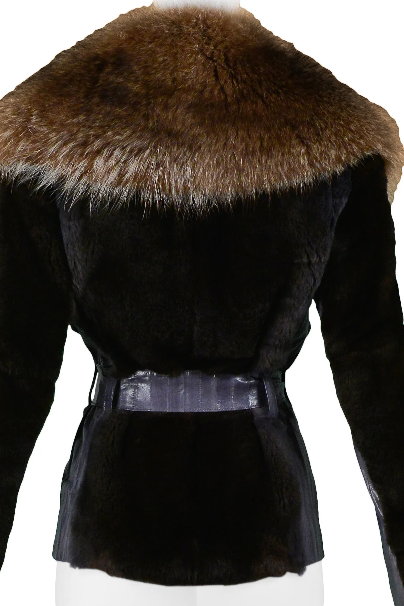 DOLCE BROWN MINK FUR JACKET WITH FUR COLLAR 2004