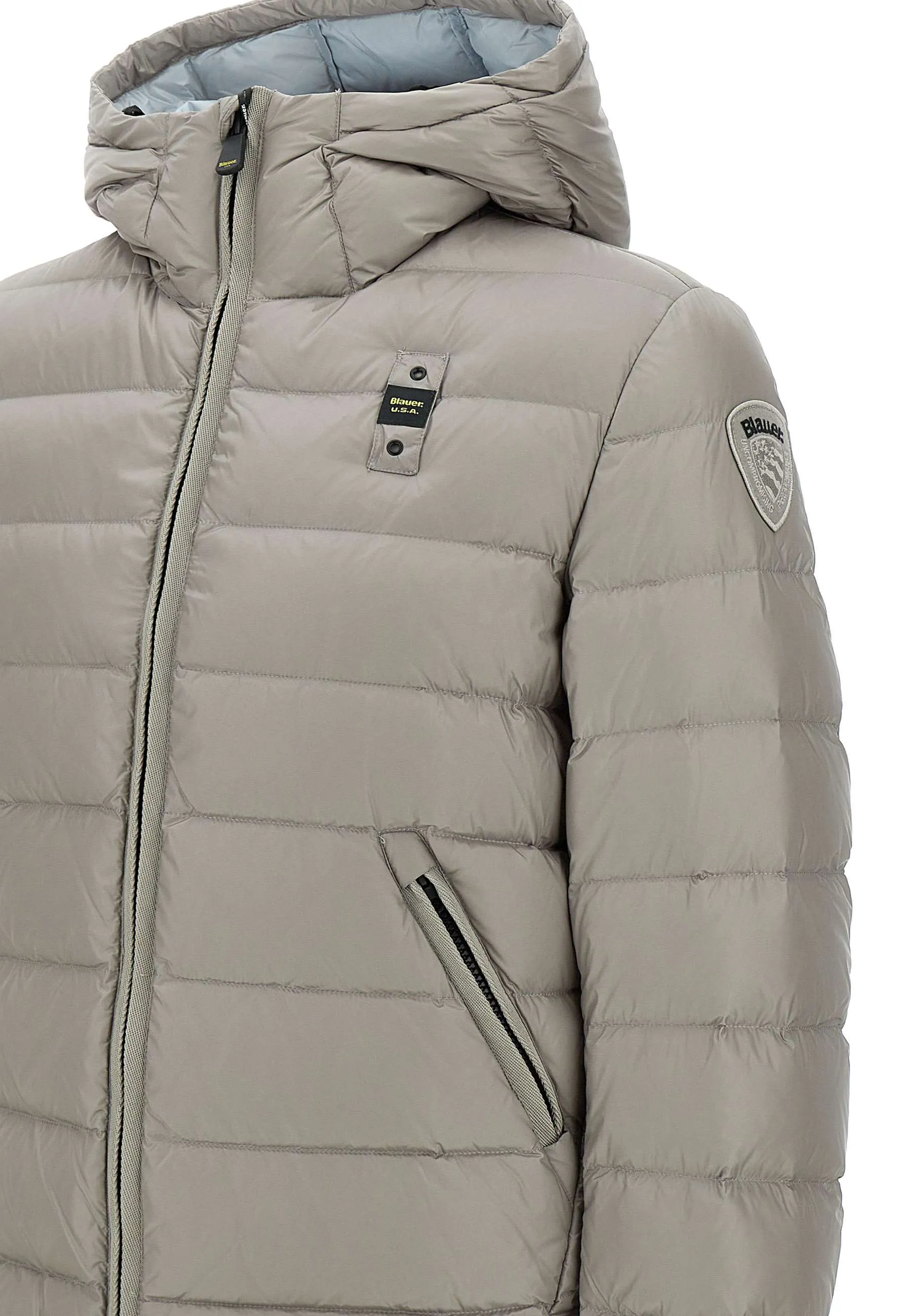 Dove Grey Quilted Down Jacket