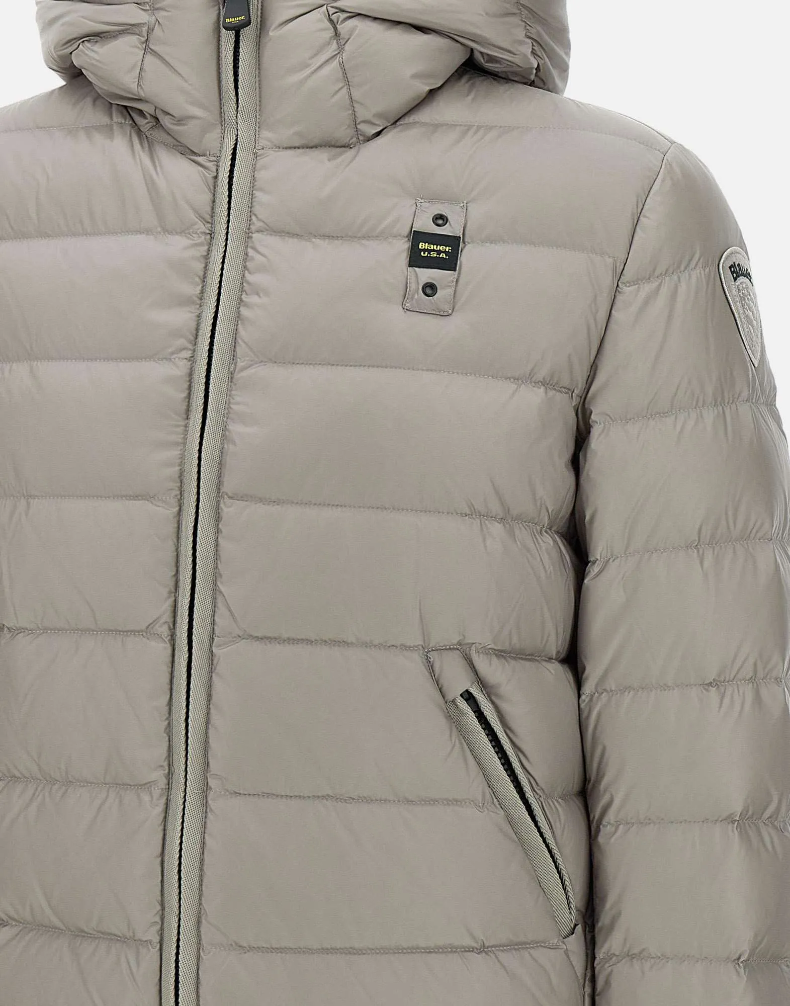 Dove Grey Quilted Down Jacket