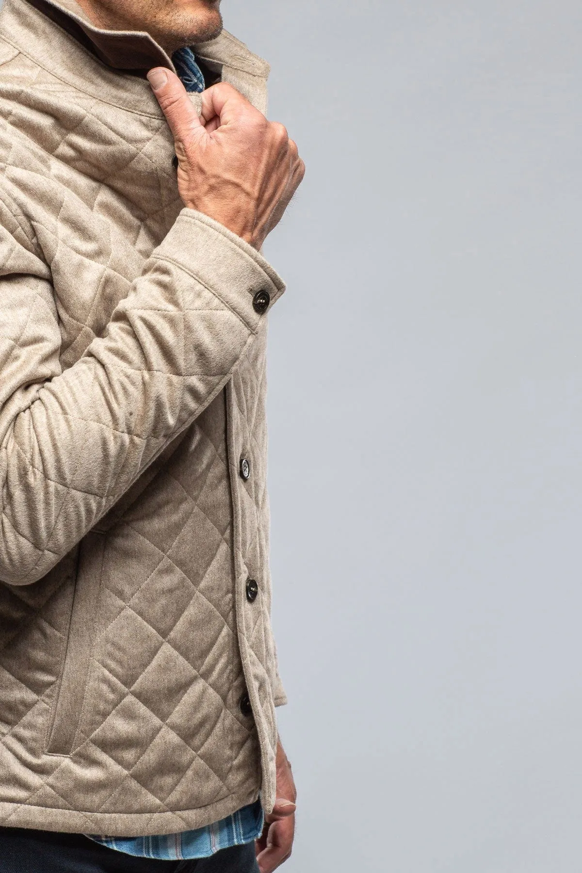 Dutton Quilted Cashmere Jacket in Camel