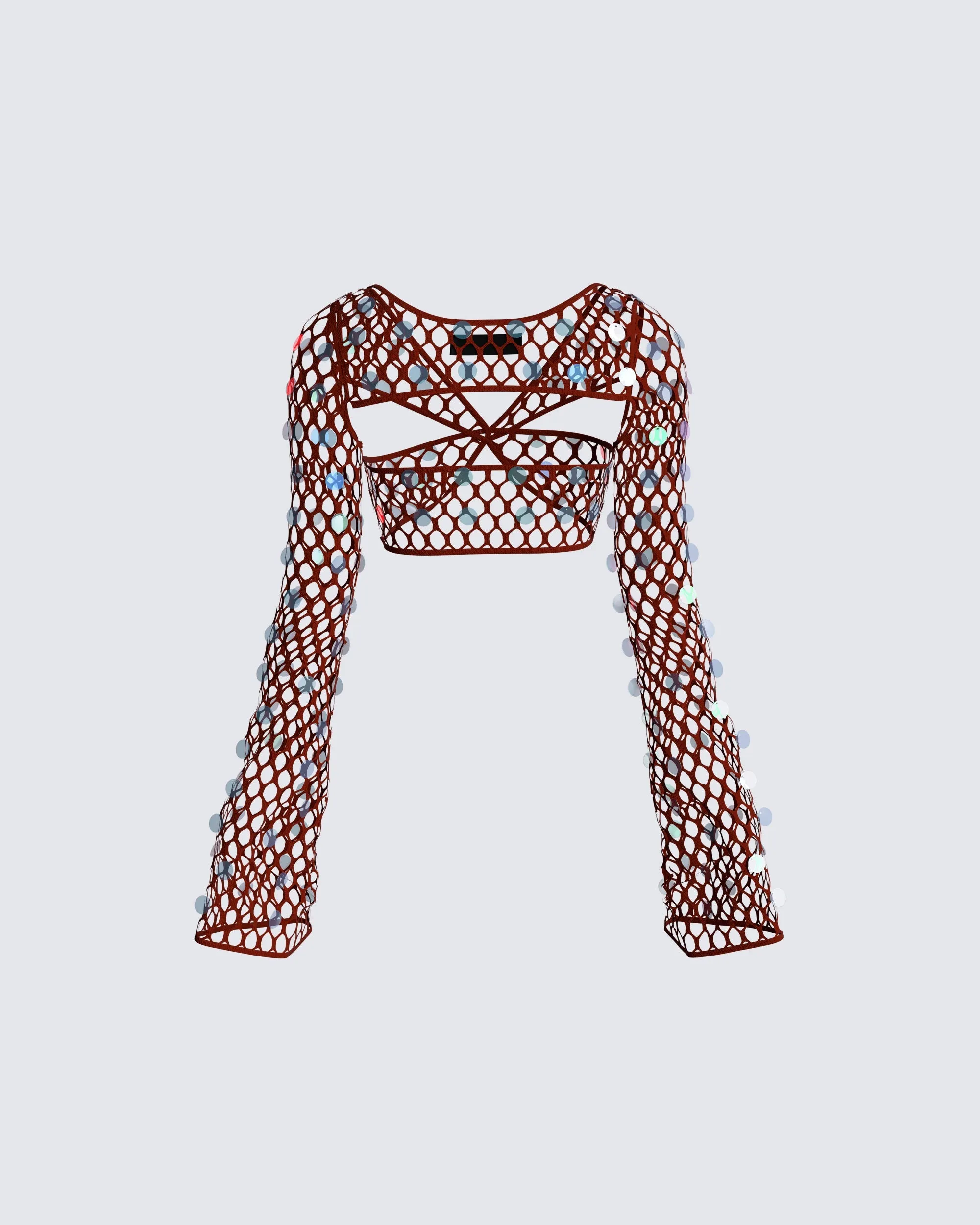 Ellery Maroon Crochet Top